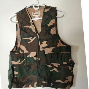 Sports Afield Hunting Vest M81 Camo Game Bag Shell Holders Mens Size S